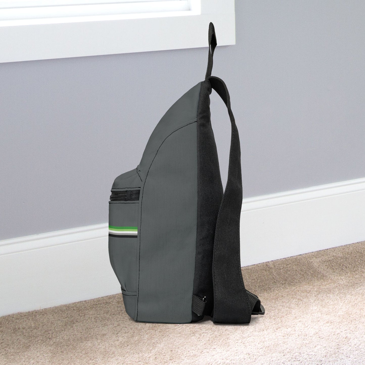 Aromantic Pride Grey Minimalist Cross Body Sling Bag