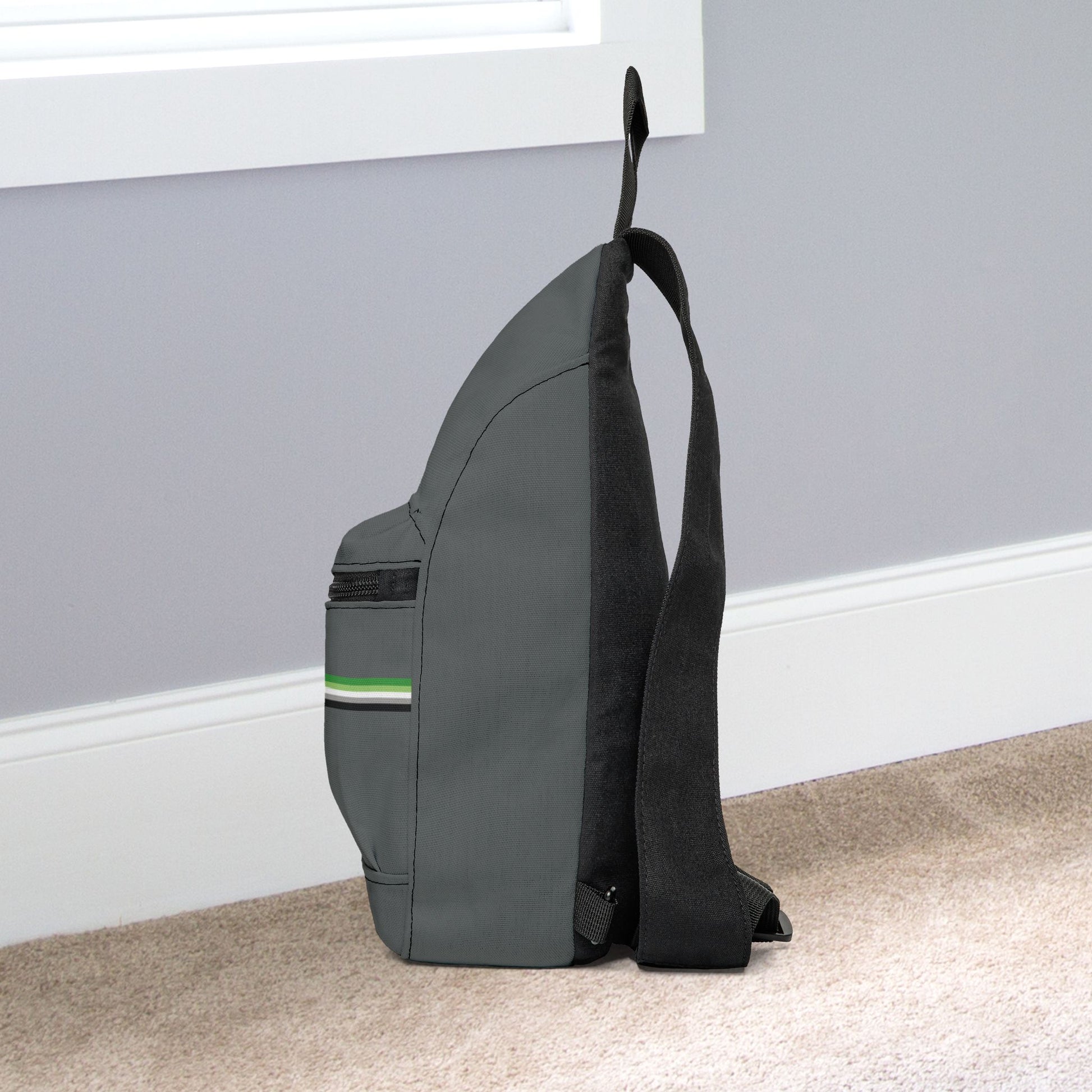 Aromantic Pride Grey Minimalist Cross Body Sling Bag