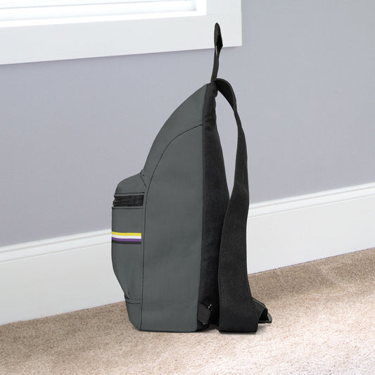 Non-Binary Pride Grey Minimalist Cross Body Sling Bag