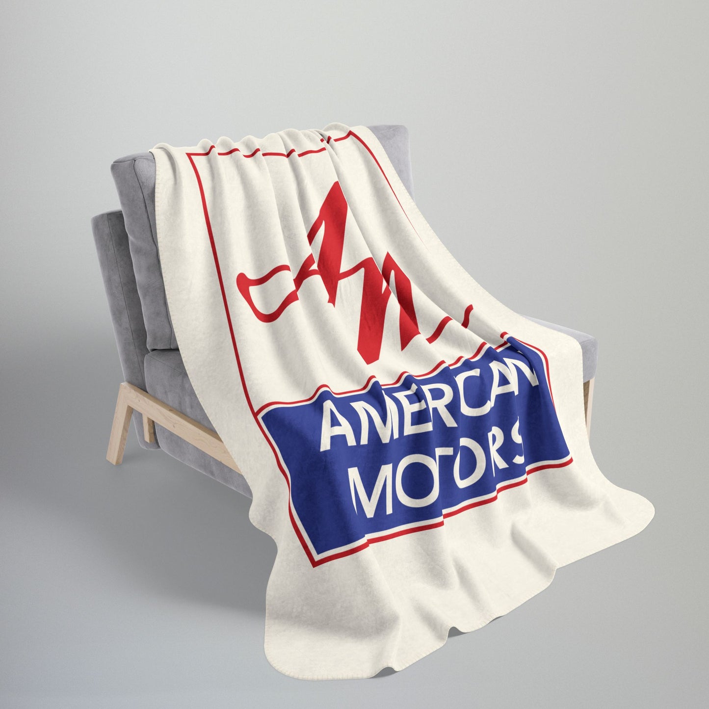 AMC Square Logo Ivory Fleece Sherpa Blanket