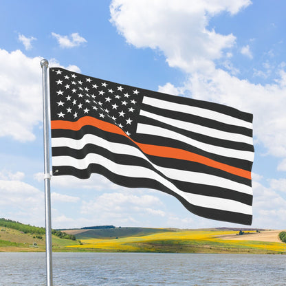 USA Thin Orange Line American Flag with Grommets
