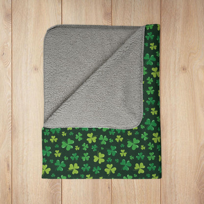 St. Patrick's Day Shamrocks Fleece Sherpa Blanket
