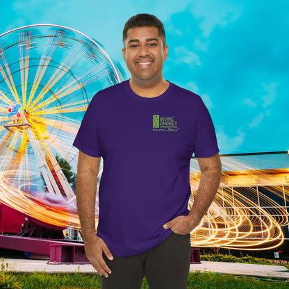 I Just Wanna Ride Dark Rides & Roller Coasters Tee (BACK graphic) • Irvine Ondrey Engineering