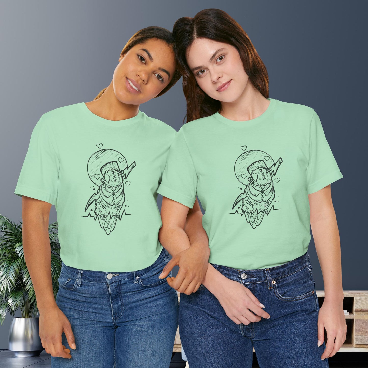 Frankenstein Lovebird, Line Art Tee