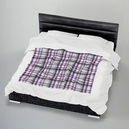 Asexual Pride Plaid Velveteen Plush Blanket