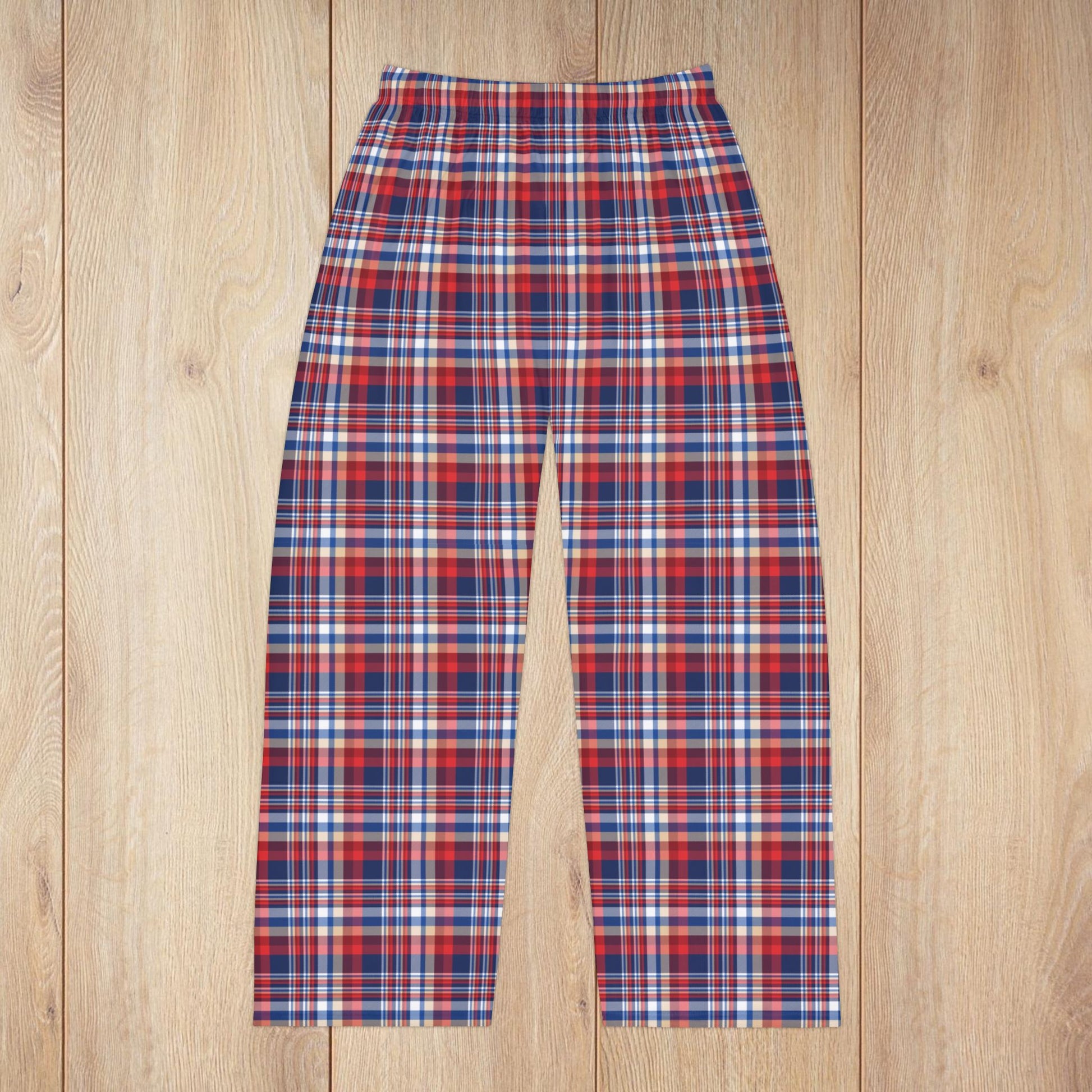 Men’s Blue, Red & White Ohio Plaid Pajama Pants