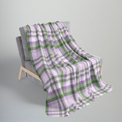 Genderqueer Pride Plaid Fleece Sherpa Blanket