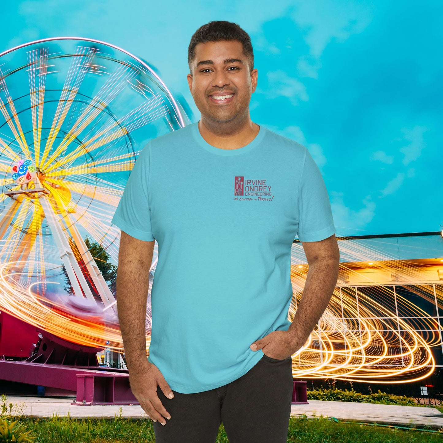I Just Wanna Hang Out with My Cats & Ride Roller Coasters Tee (BACK graphic) • Irvine Ondrey Engineering