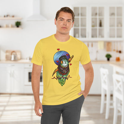 Frankenstein Lovebird, Hand-Drawn & Hand-Colored Tee