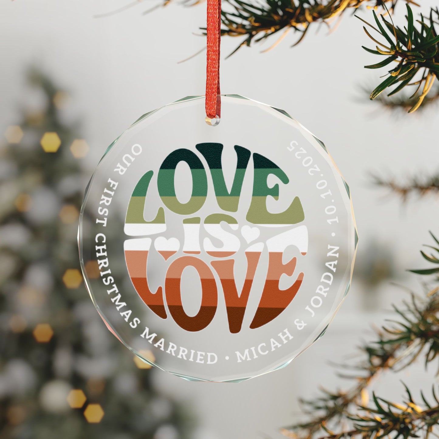 Custom Crystal Love is Love Nebulasexual Pride 3" Circle Ornament