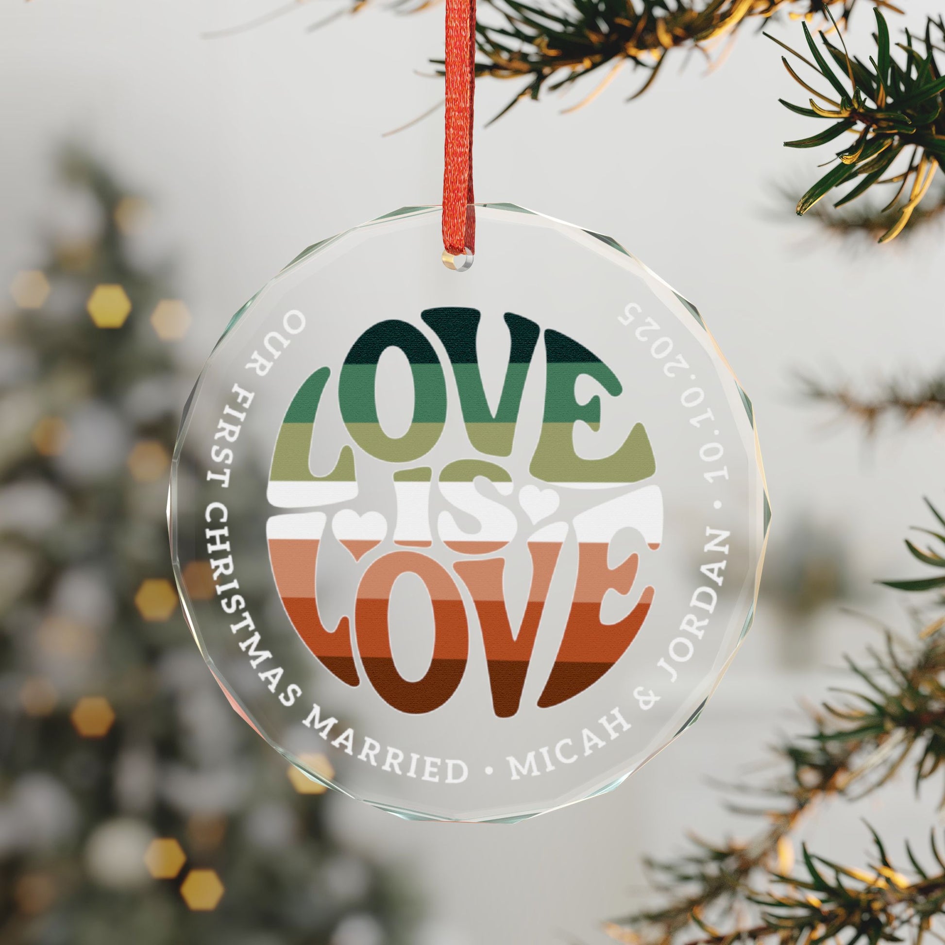 Custom Crystal Love is Love Nebulasexual Pride 3" Circle Ornament