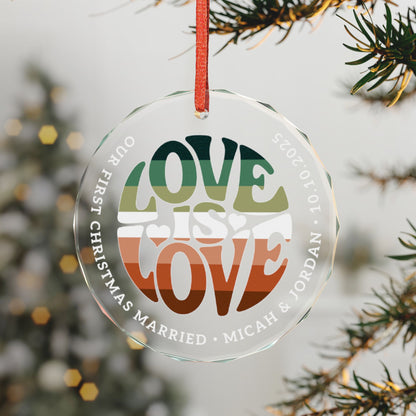 Custom Crystal Love is Love Nebulasexual Pride 3" Circle Ornament