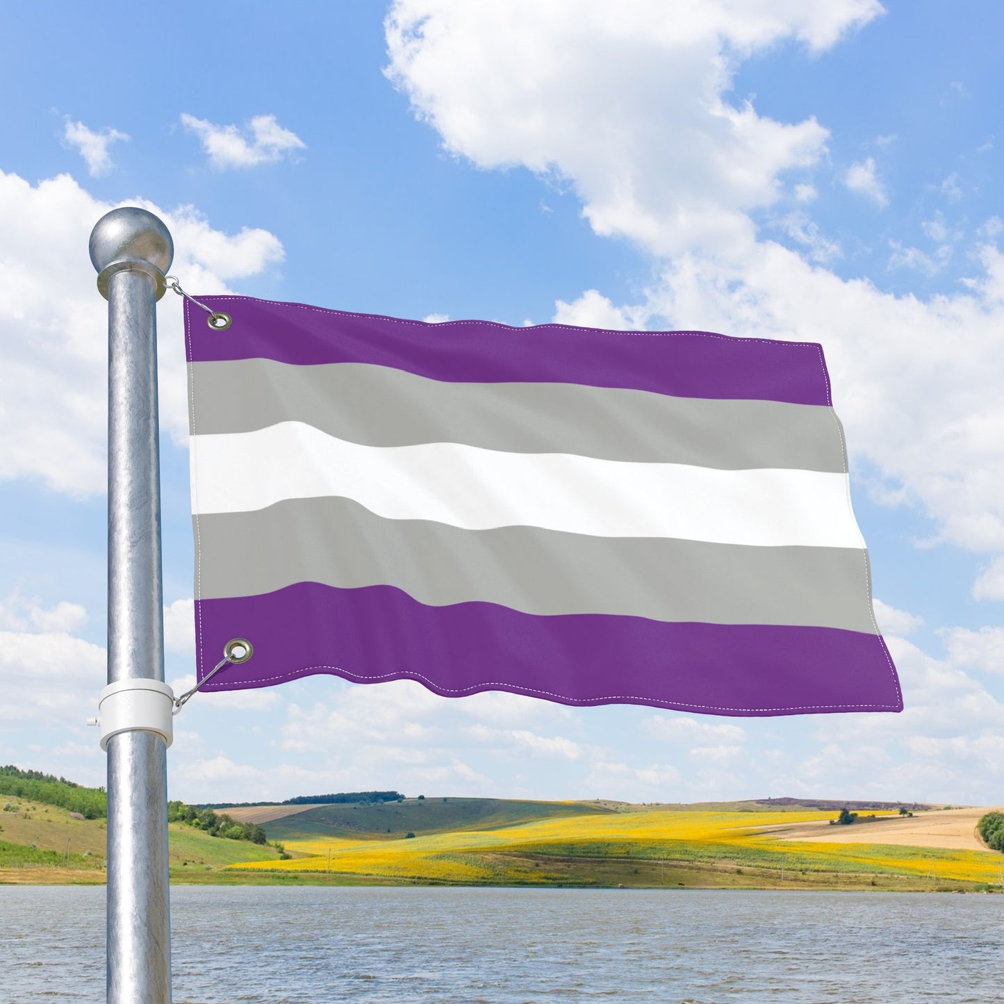Greysexual Pride Flag with Grommets