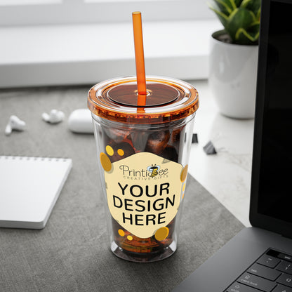 Custom 16oz Tumbler with Straw