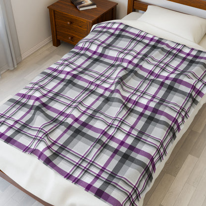 Asexual Pride Plaid Velveteen Plush Blanket