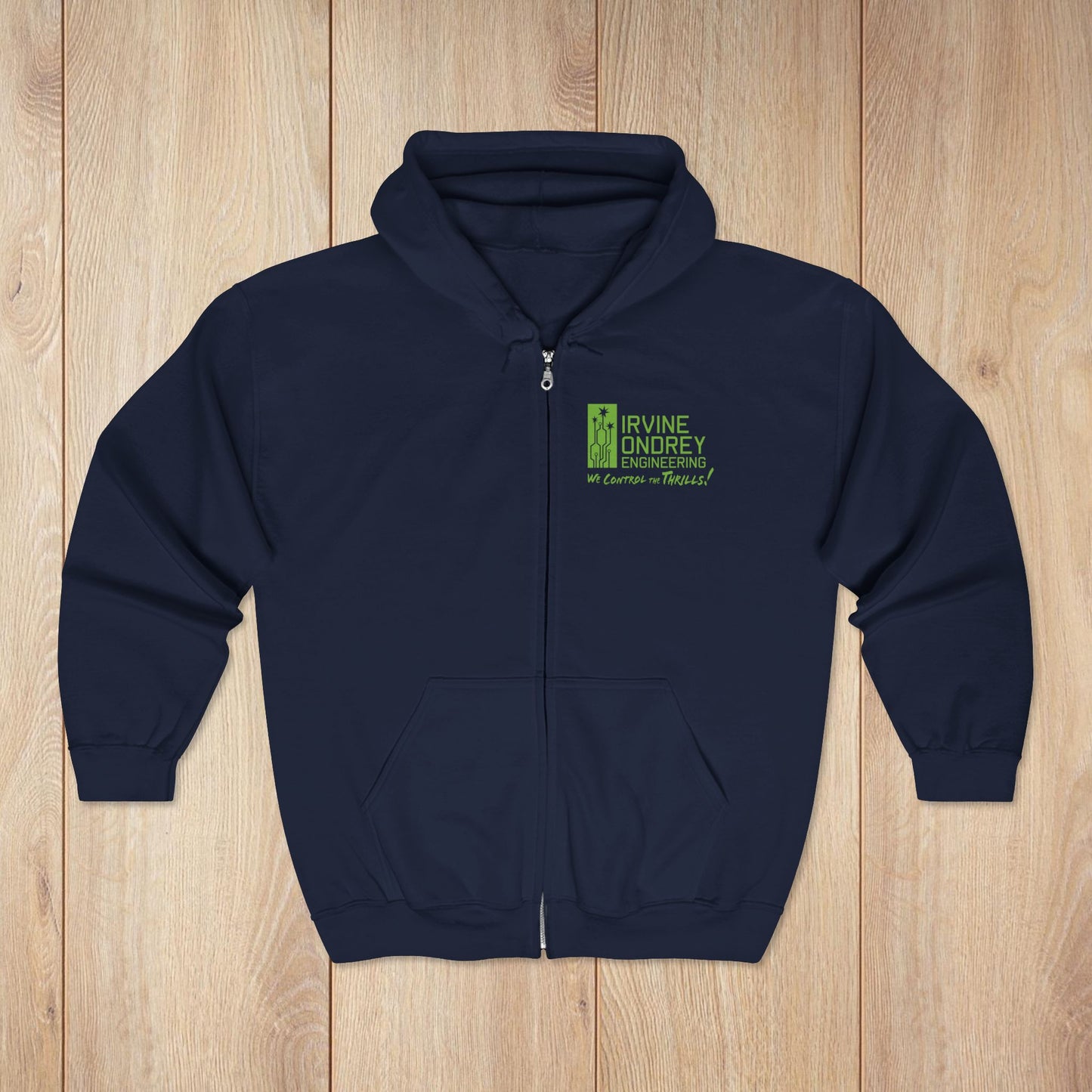 I Just Wanna Watch Horror Flicks & Ride Roller Coasters Zip Hoodie • Irvine Ondrey Engineering