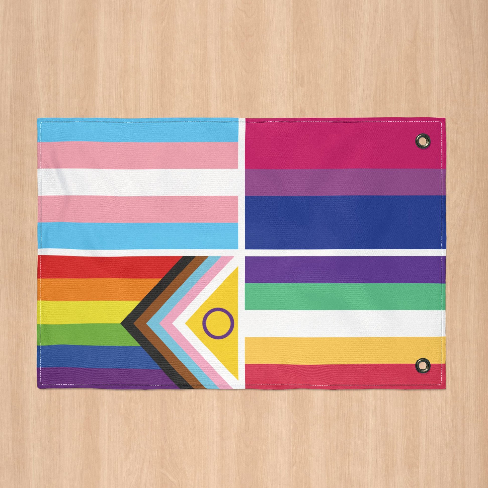 4 Pride Flag Collage with Grommets