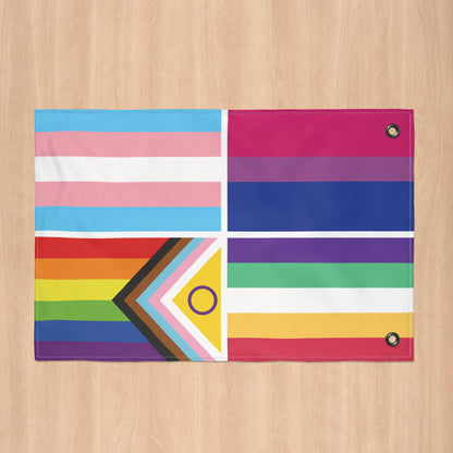 4 Pride Flag Collage with Grommets