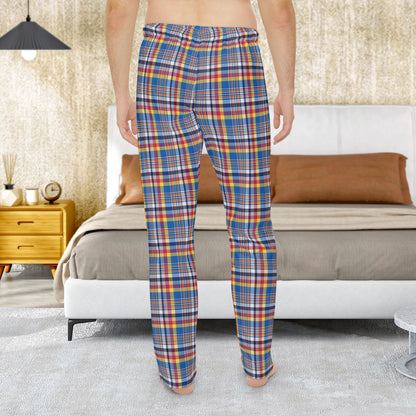 Men’s Blue, Red & Yellow Ohio Plaid Pajama Pants