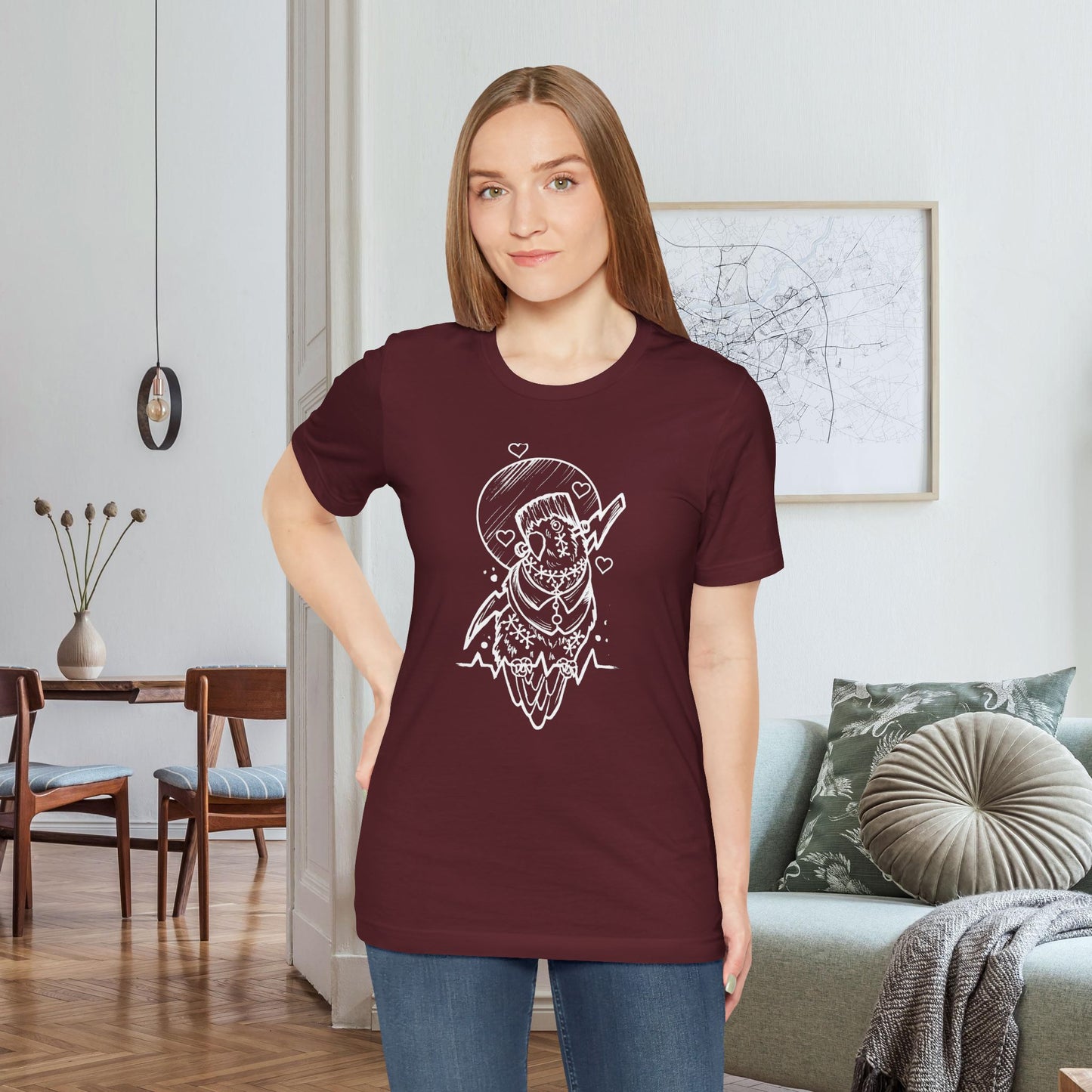 Frankenstein Lovebird, Line Art Tee