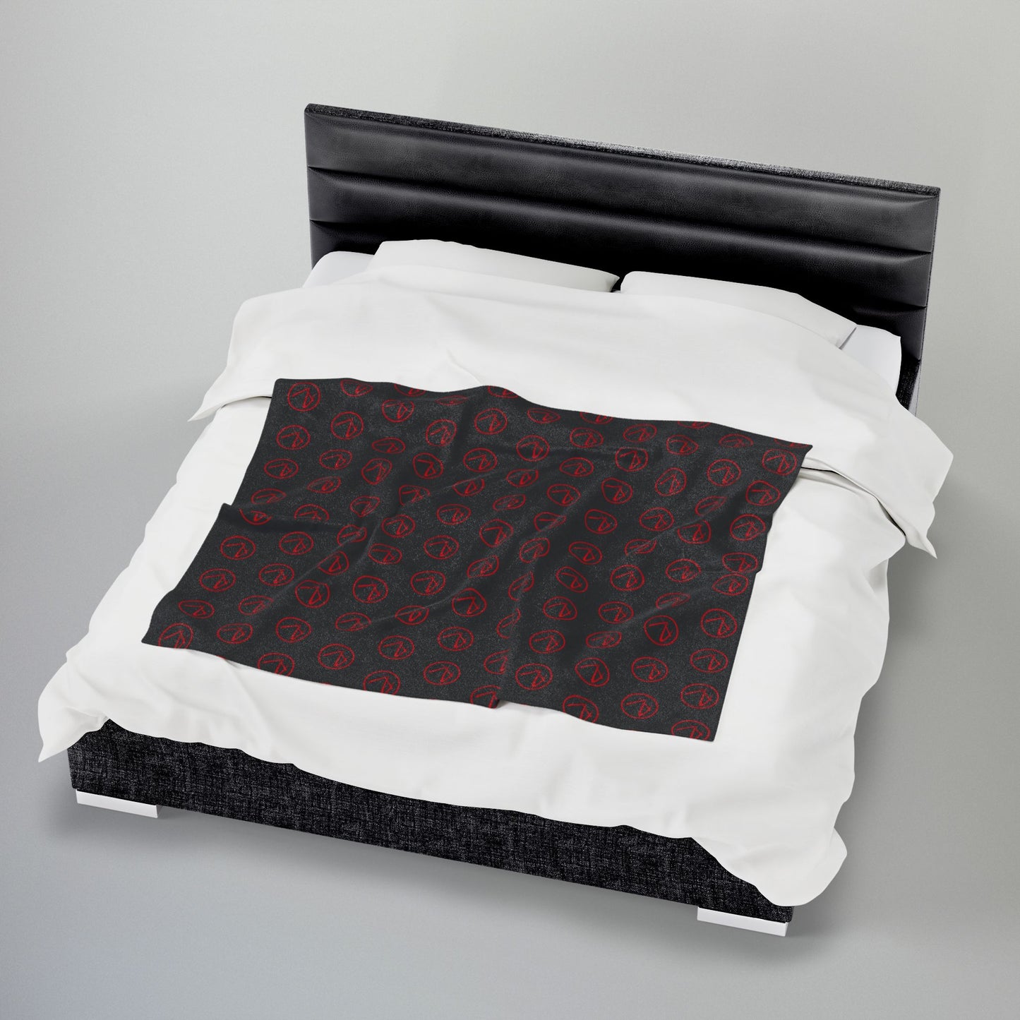 Rambler Red Logo Black Velveteen Plush Blanket