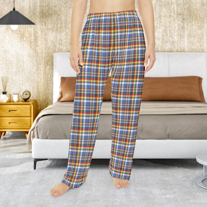 Women’s Blue, White, Yellow & Red Gurnee IL Pajama Pants