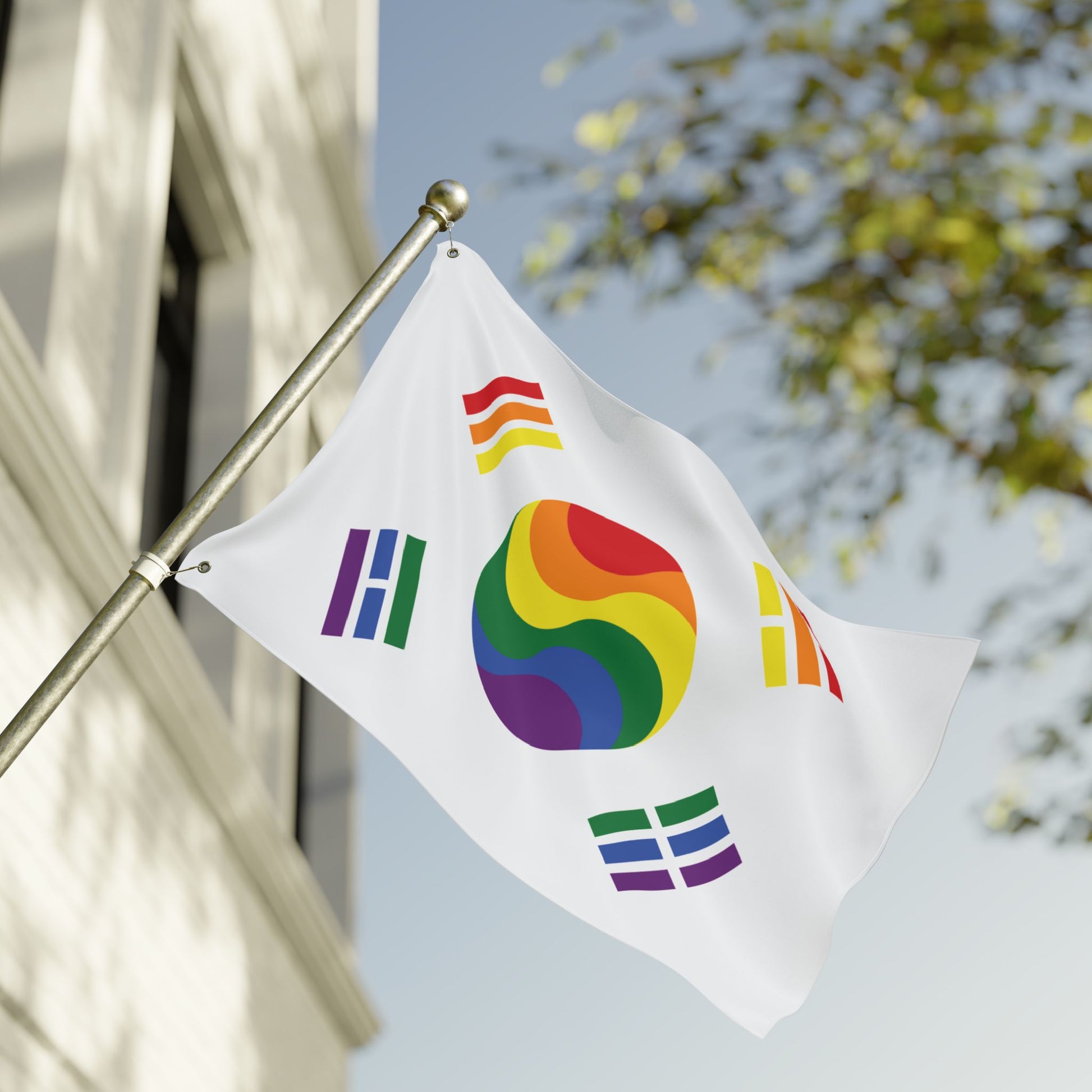 24'' × 36'' South Korea Rainbow Pride Flag with Grommets