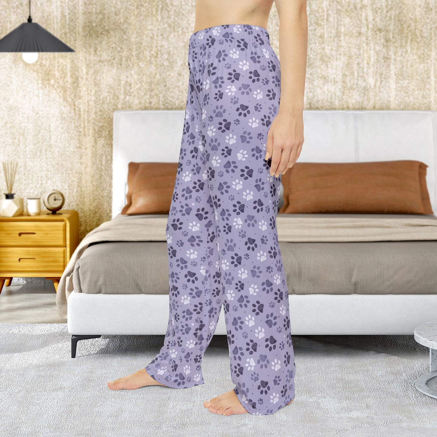 Women’s Lavender Paw Prints Pajama Pants
