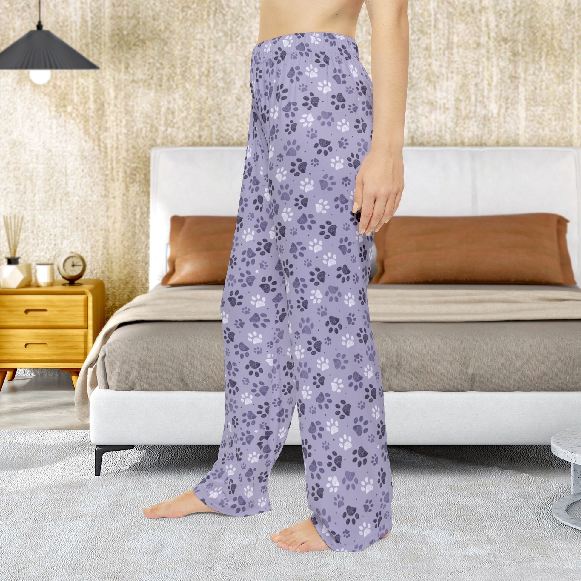 Women’s Lavender Paw Prints Pajama Pants