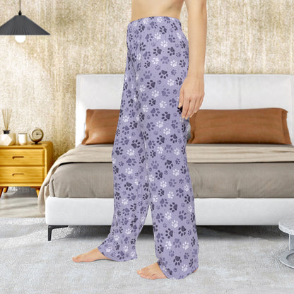 Women’s Lavender Paw Prints Pajama Pants