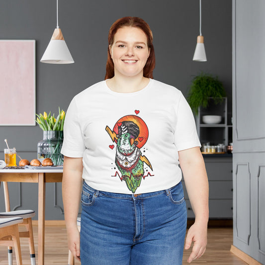 Bride of Frankenstein Lovebird, Hand-Drawn & Hand-Colored Tee