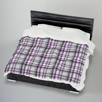 Asexual Pride Plaid Velveteen Plush Blanket