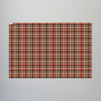 Christmas Brown & Orange Cleveland OH Plaid Gift Wrapping Paper Roll