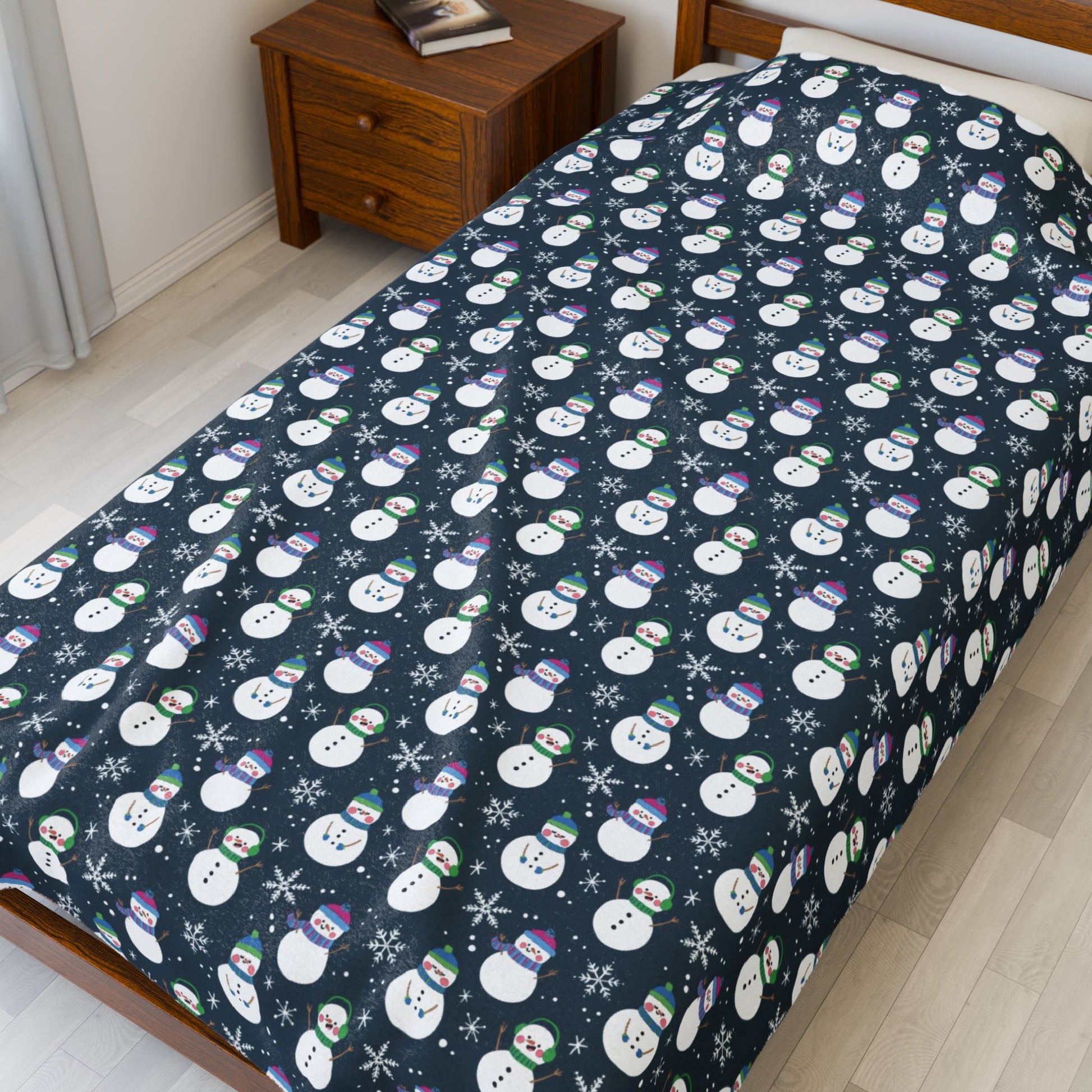 Polysexual Pride Snowmen Velveteen Plush Blanket