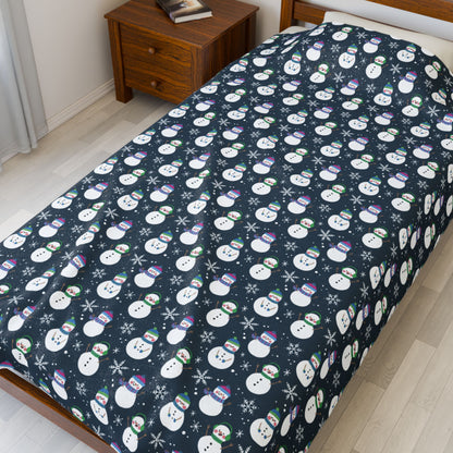 Polysexual Pride Snowmen Velveteen Plush Blanket