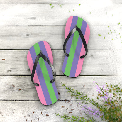 M Black sole Trigender Pride Flip Flops