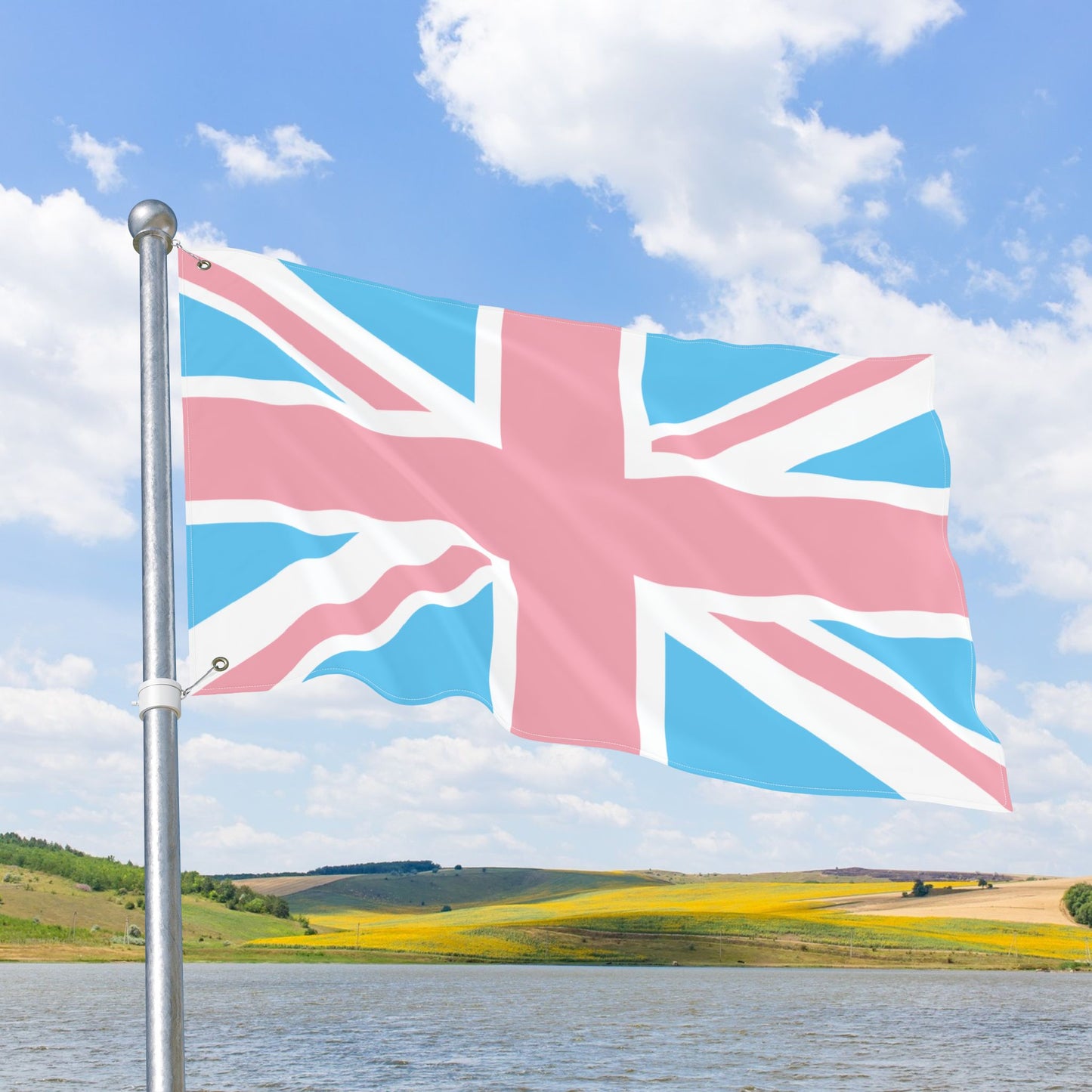UK Transgender Pride Flag with Grommets