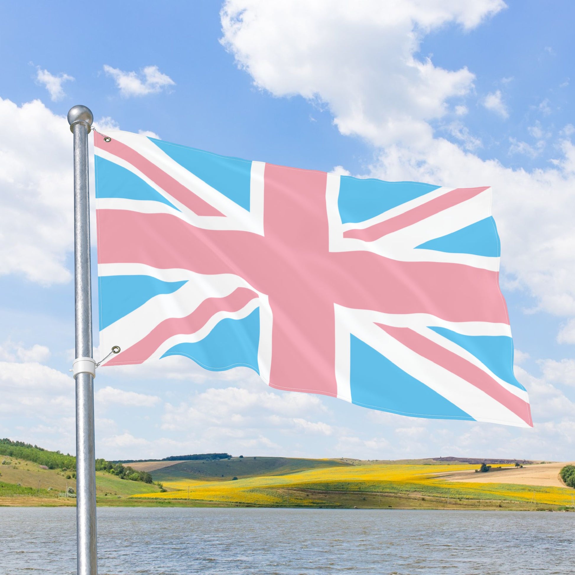 UK Transgender Pride Flag with Grommets