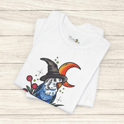 Lovebird Witch, Hand-Drawn & Hand-Colored Tee