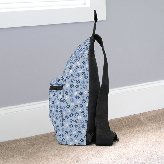 Blue Paw Print Sling Bag Cross Body Sling Bag