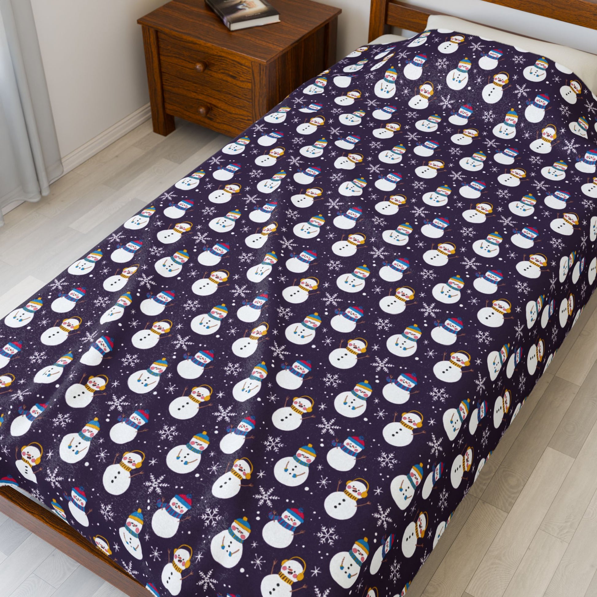 Polyamory Pride Snowmen Velveteen Plush Blanket