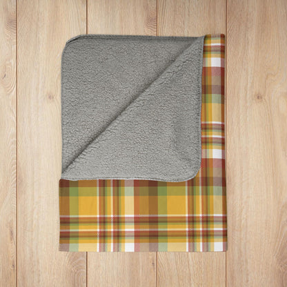 Thanksgiving Plaid Fleece Sherpa Blanket