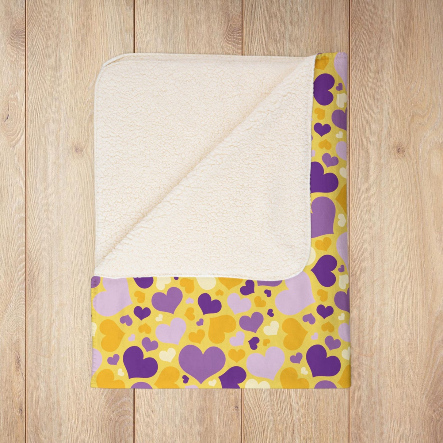 Intersex Pride Valentine’s Day Hearts Dark Yellow Fleece Sherpa Blanket