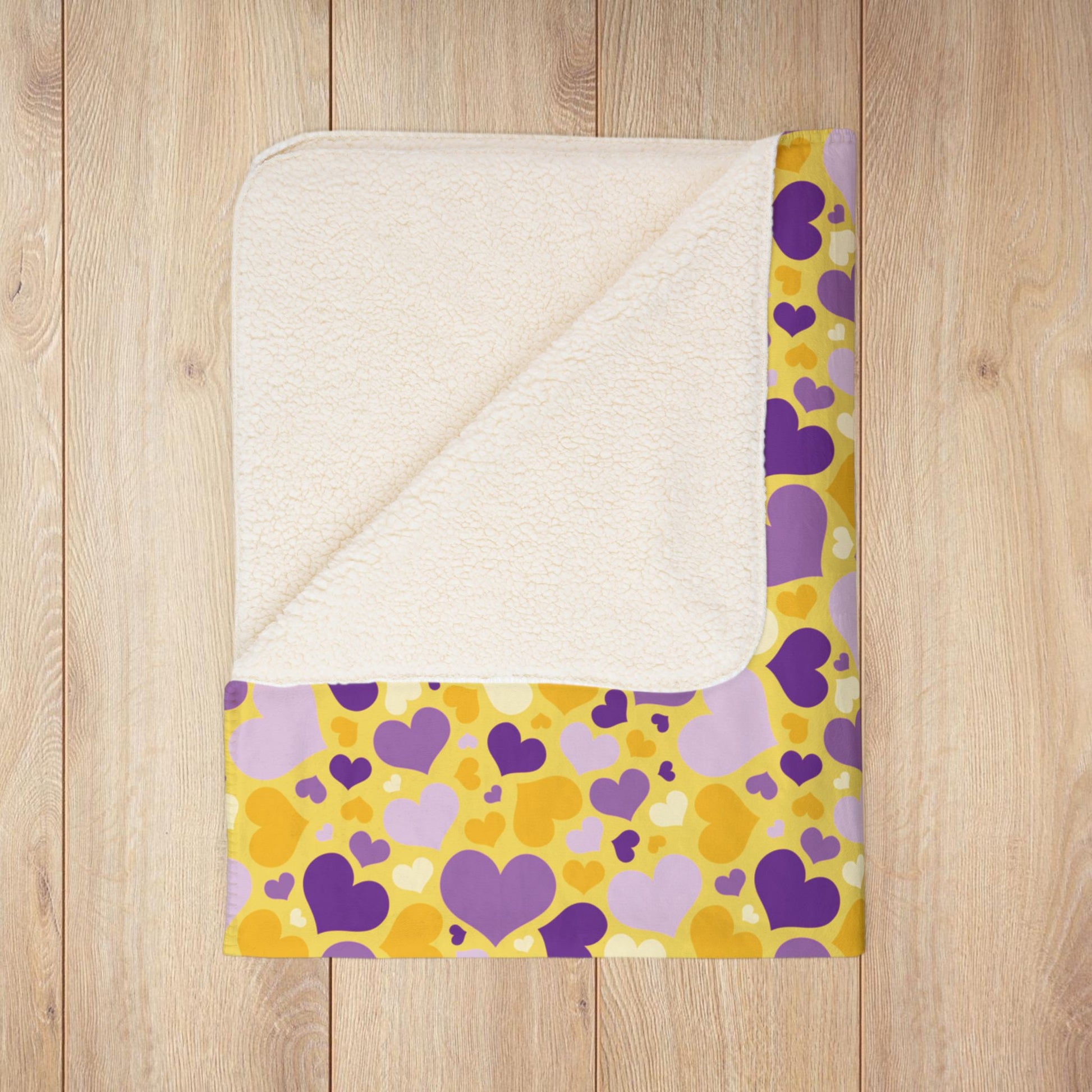 Intersex Pride Valentine’s Day Hearts Dark Yellow Fleece Sherpa Blanket