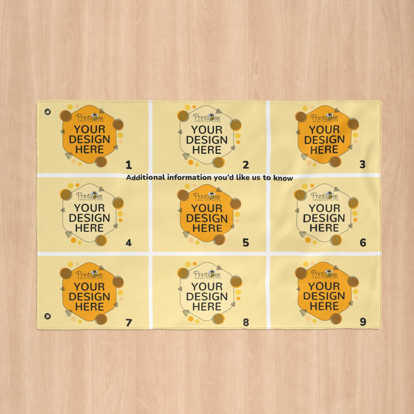 Custom 9 Flag Collage with Grommets