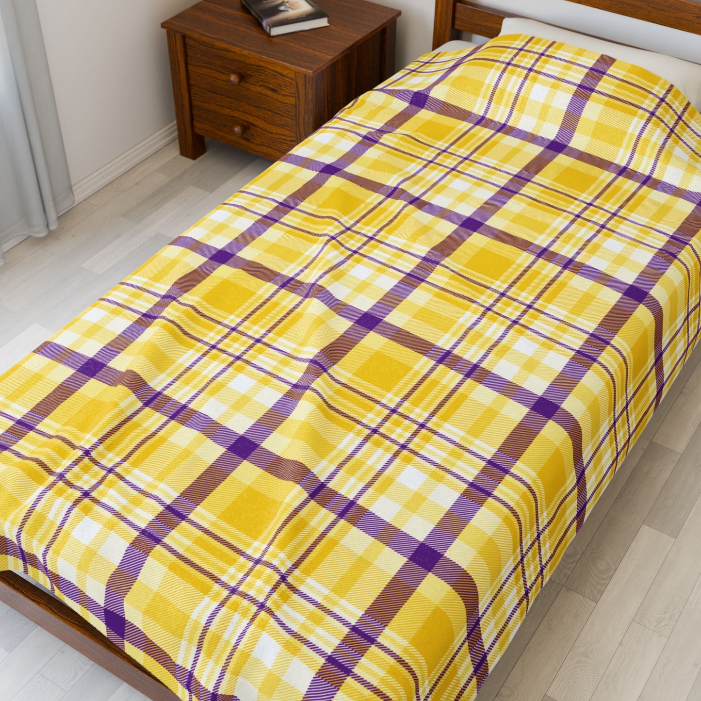 Intersex Pride Plaid Velveteen Plush Blanket