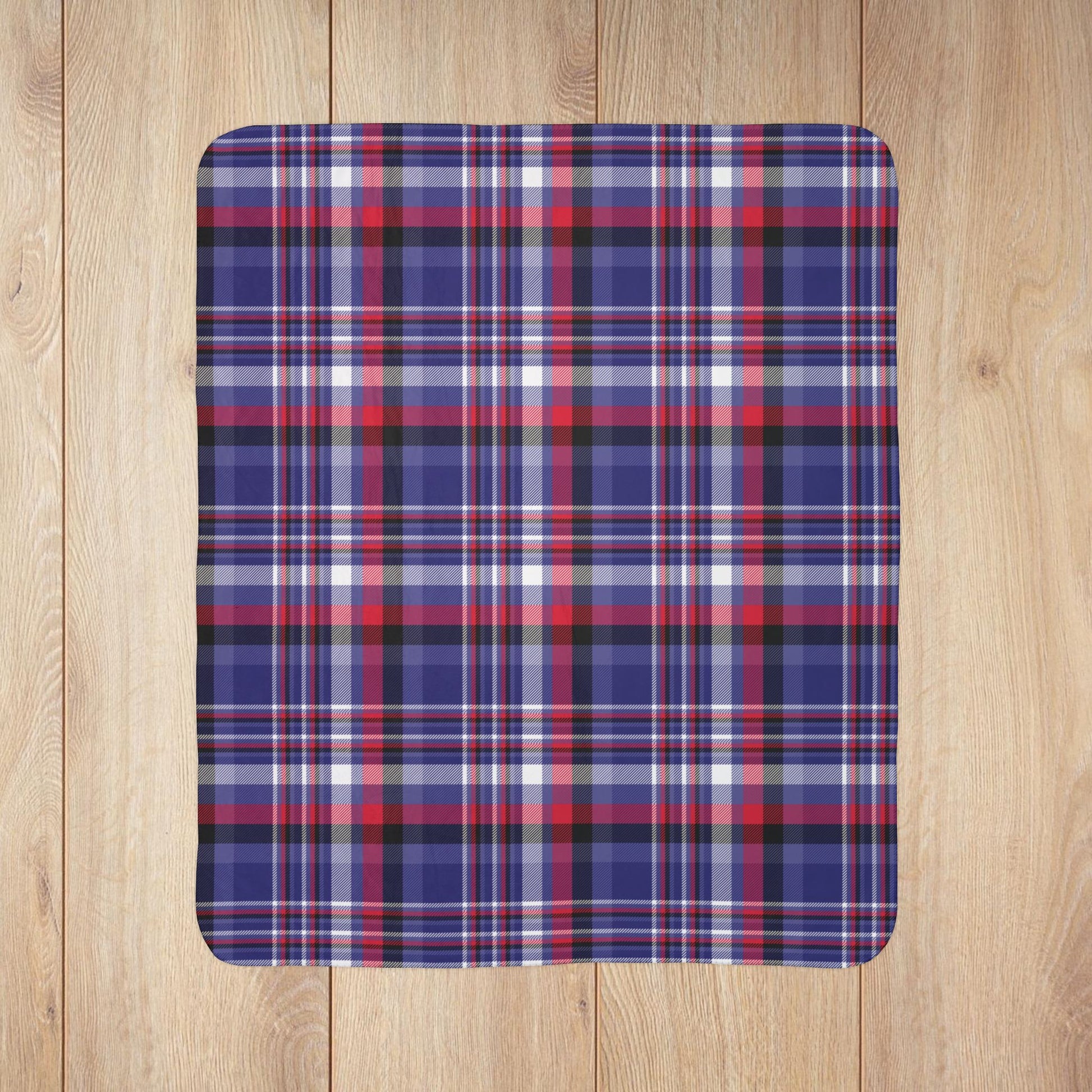 Leather Pride Plaid Fleece Sherpa Blanket