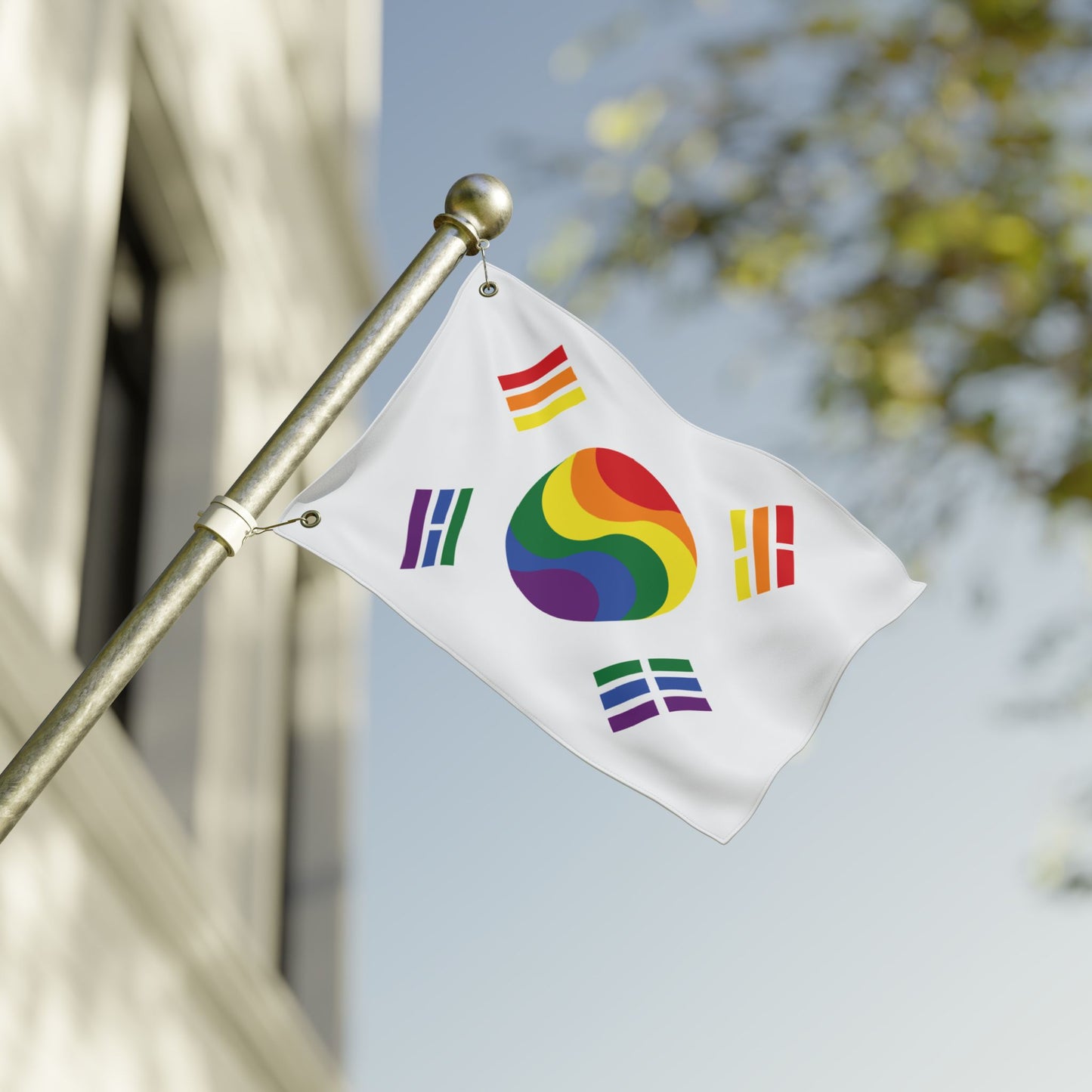 12'' × 18'' South Korea Rainbow Pride Flag with Grommets