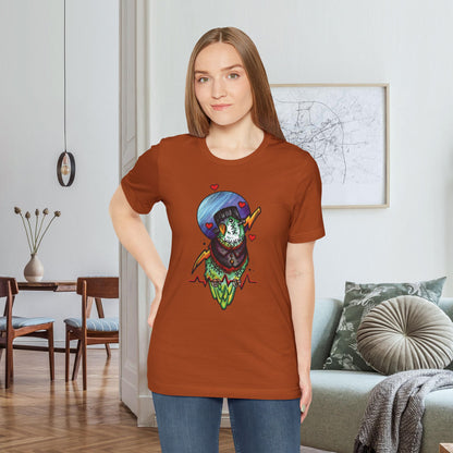 Frankenstein Lovebird, Hand-Drawn & Hand-Colored Tee