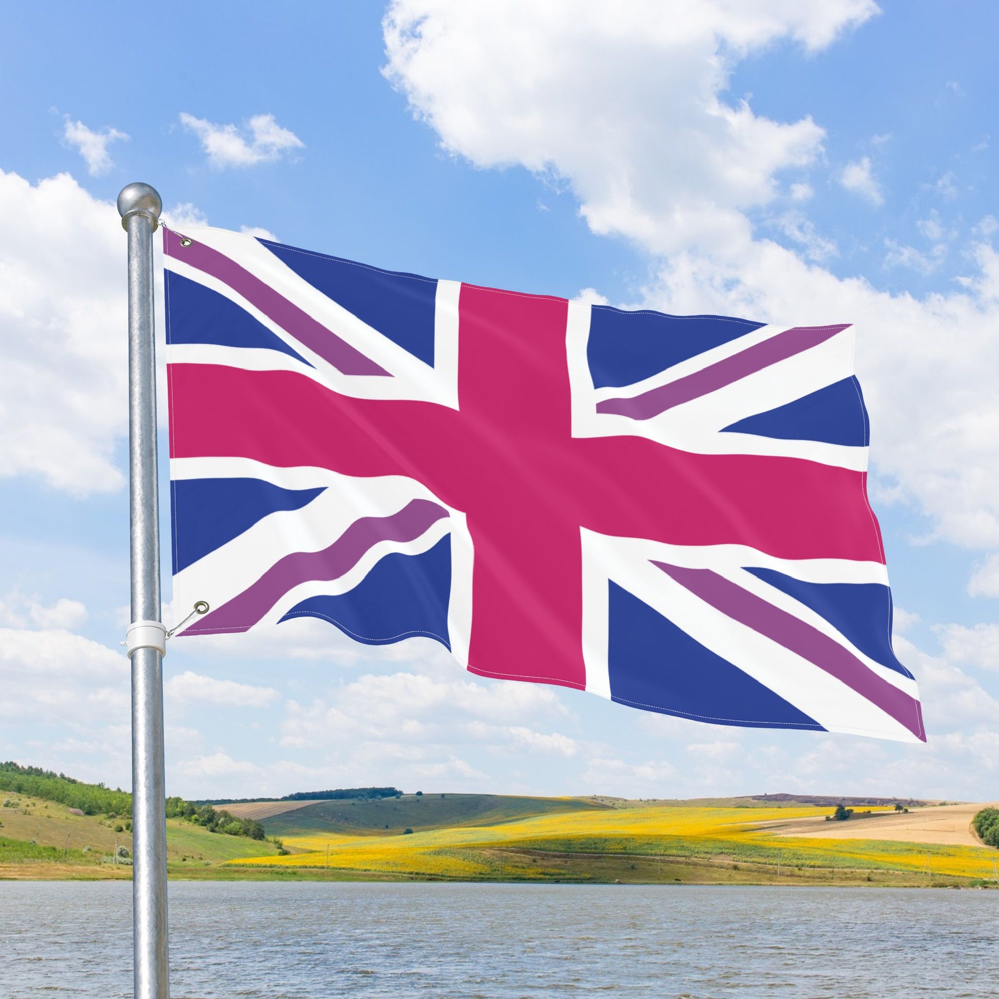 UK Bisexual Pride Flag with Grommets